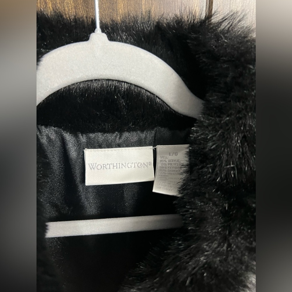 Worthington Faux Fur Mink Dark Brown Womens Vast Size L/G‎ - Picture 6 of 9